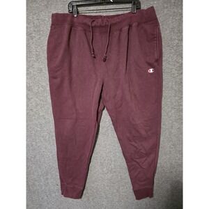 Vtg Champion Reverse Weave Jogger Sweatpants Maroon Men's 3XL GF01
